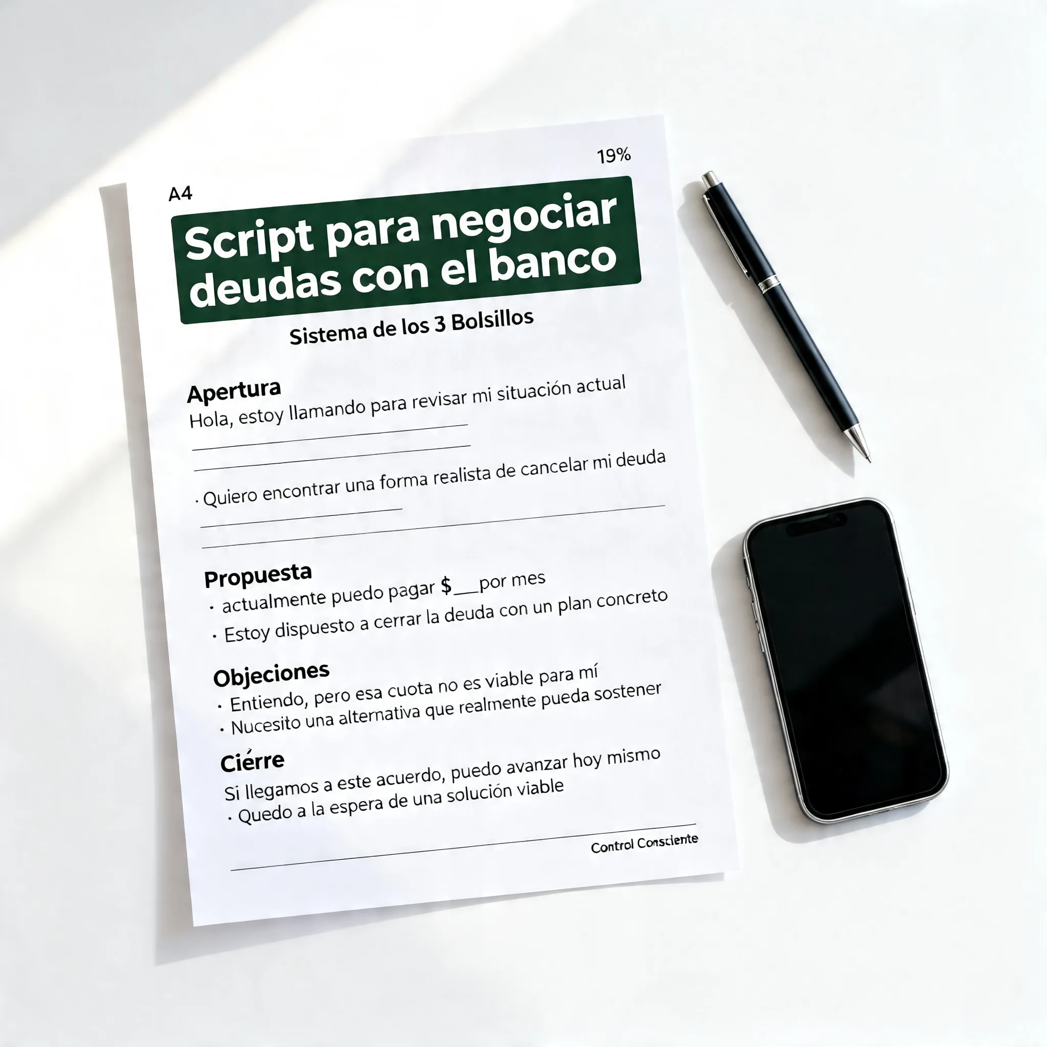 Script para negociar con el banco